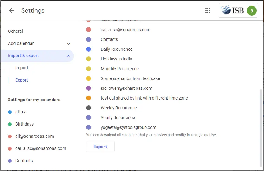 Click on Import & Export