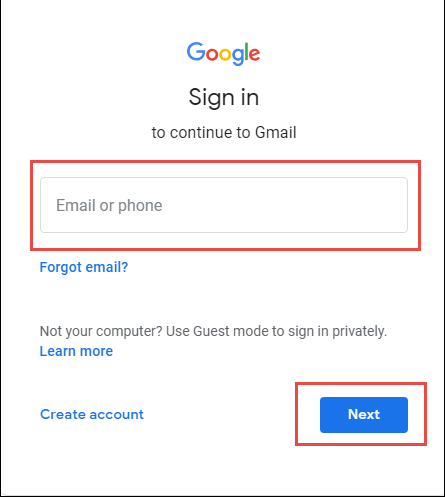 login Gmail account