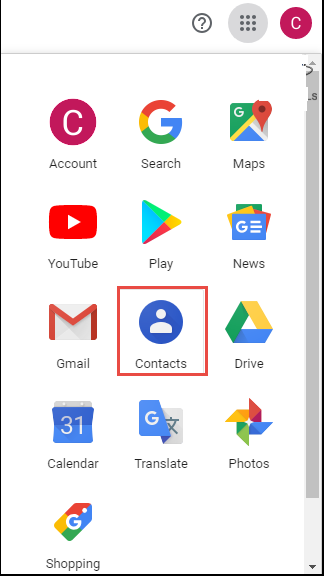 click contacts icon
