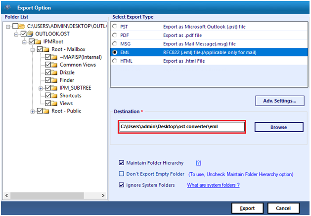 migrate ost to eml free