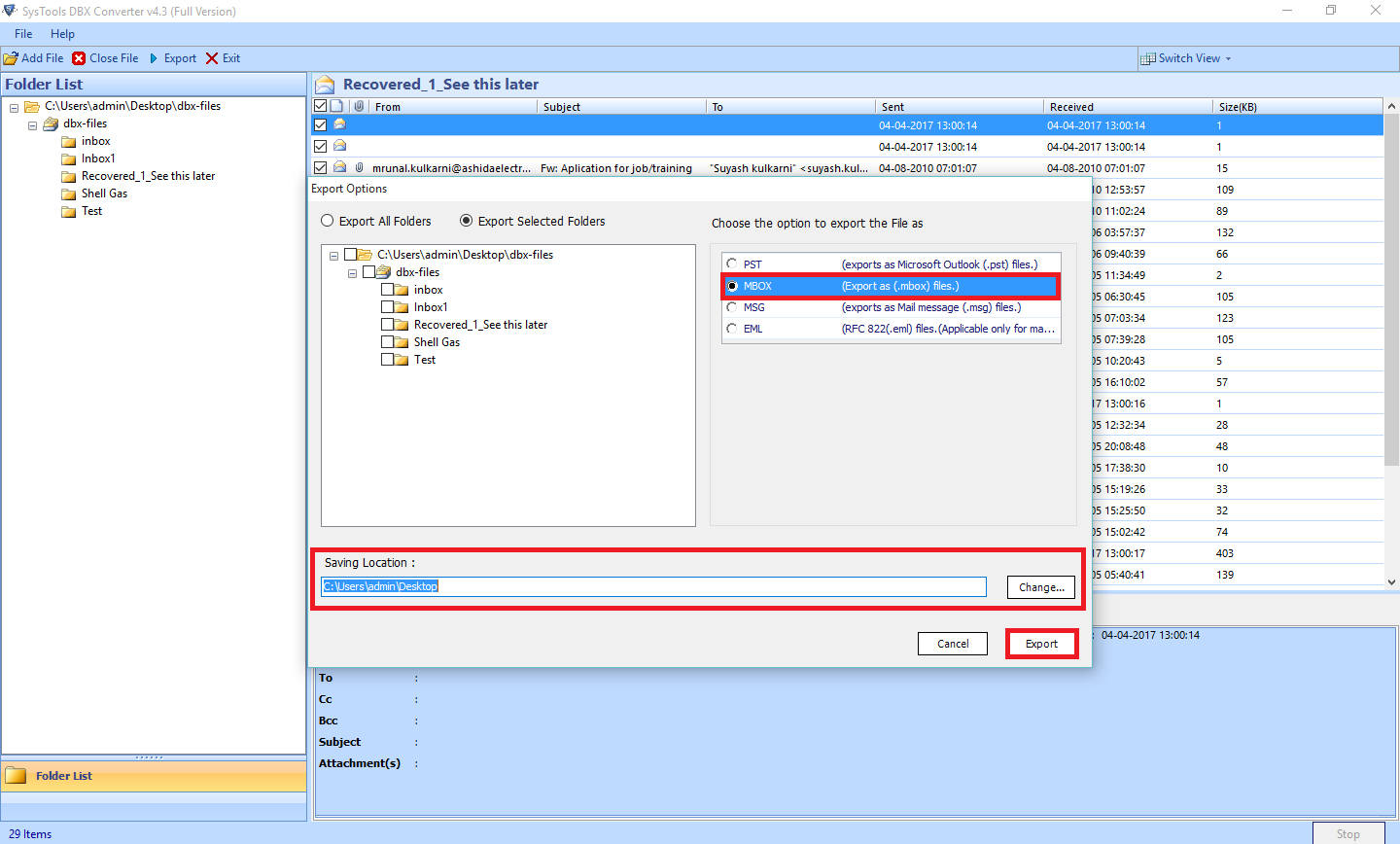 .dbx converter to mbox freeware