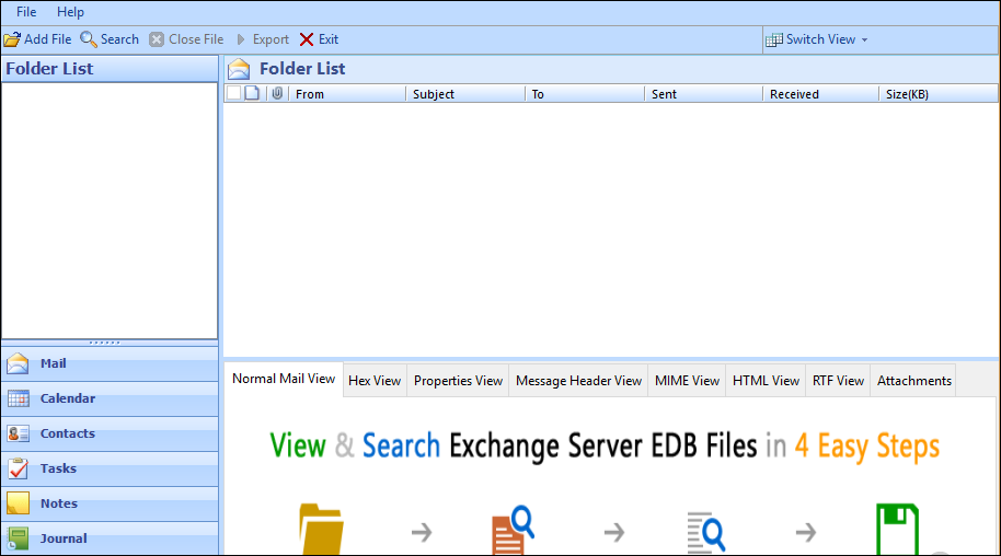 EDB Viewer − Free Software to Open, Read & View Exchange EDB File