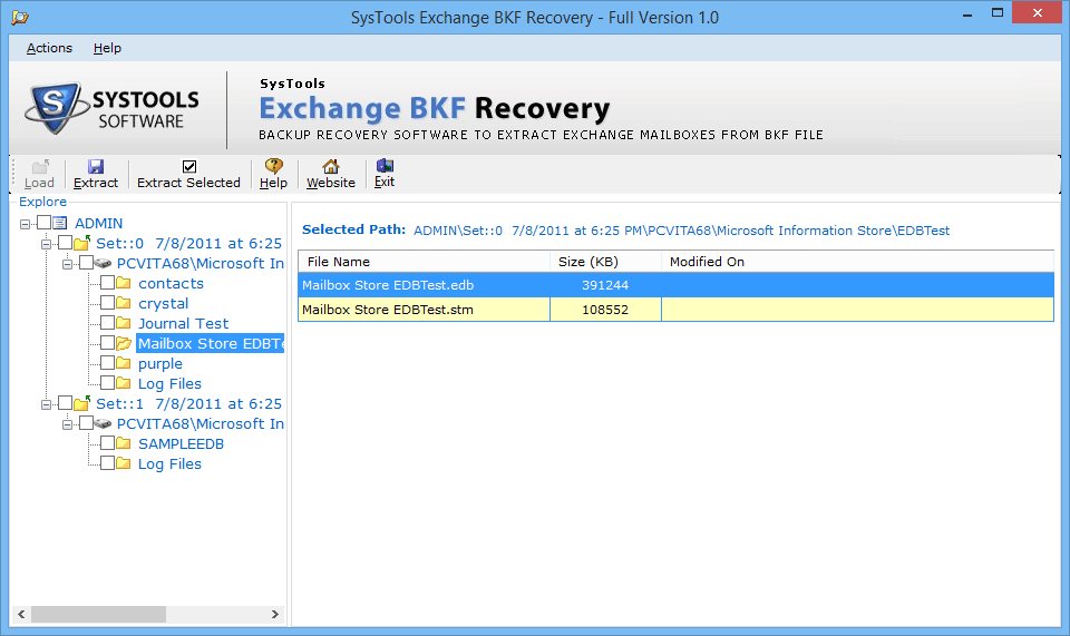 Exchange BKF recovery software