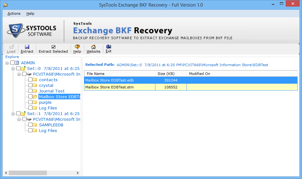 recover exchange bkf