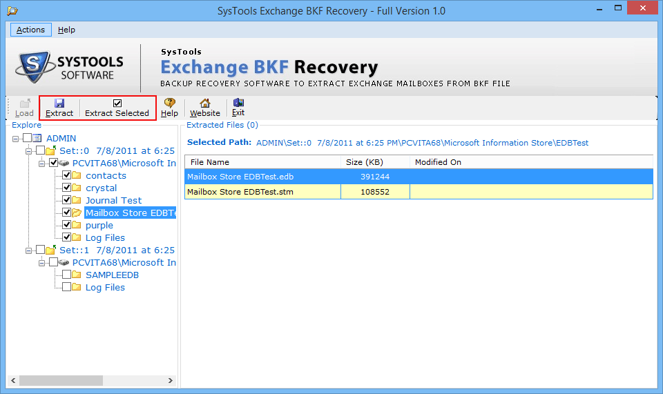 recover exchange bkf