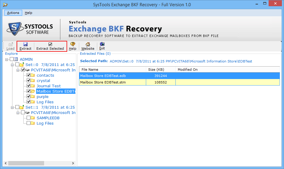 repair corrupt exchange bkf