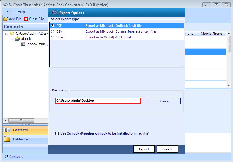 Best mab to csv converter to export thunderbird address book to csv format