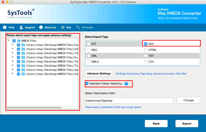 choose pdf format