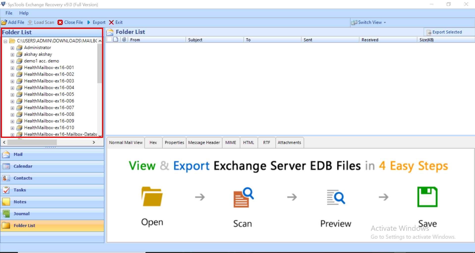 exchange database recovery software