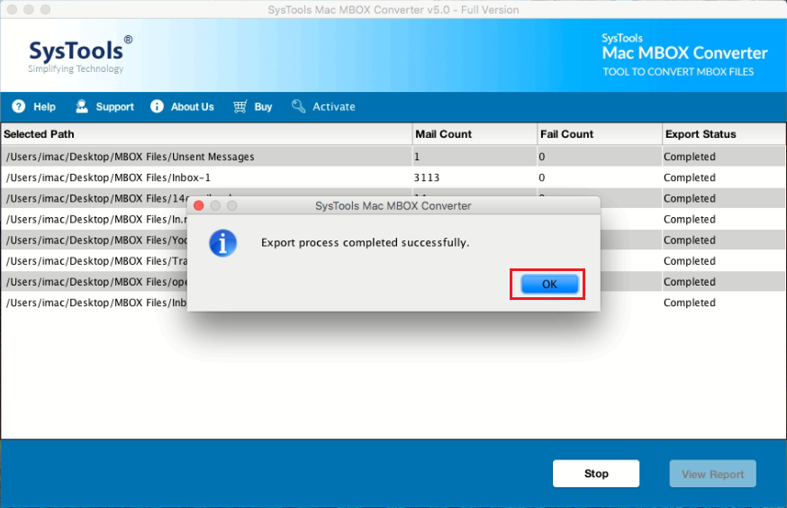 export mbox file to eml