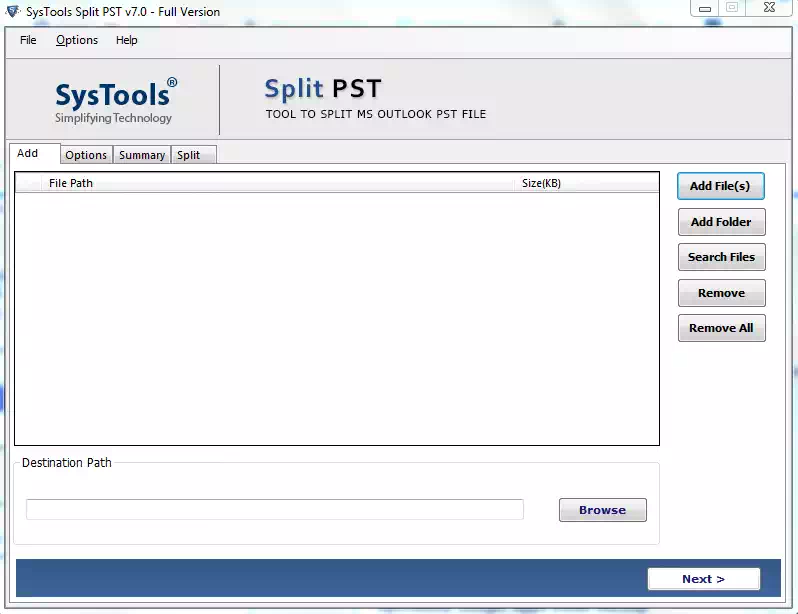 split pst into multiple parts