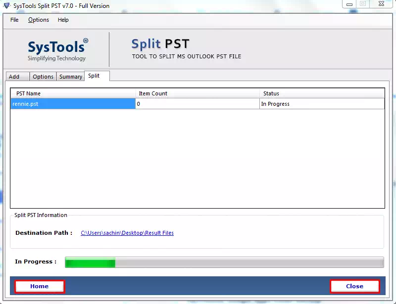 reduce split pst file